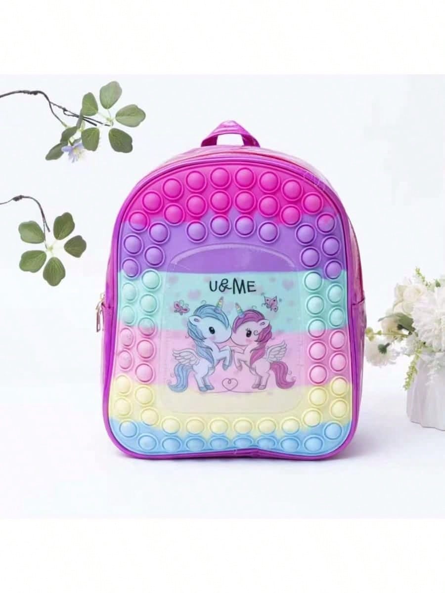 Backpack De Colorida Linda Mochila Pop It De Juguete Para Niños