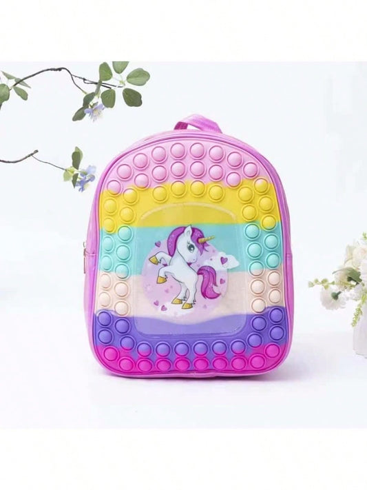 Backpack De Colorida Linda Mochila Pop It De Juguete Para Niños
