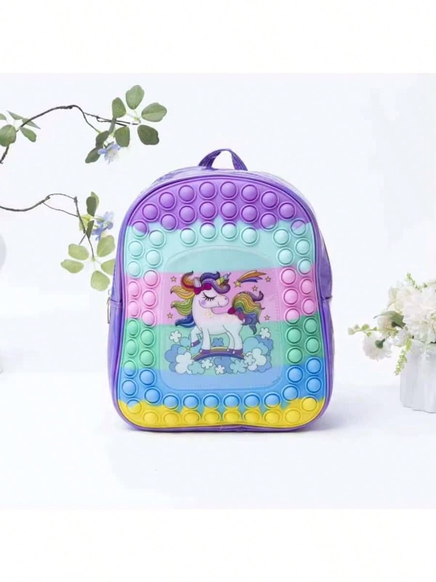 Backpack De Colorida Linda Mochila Pop It De Juguete Para Niños