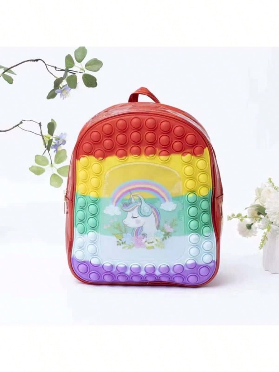 Backpack De Colorida Linda Mochila Pop It De Juguete Para Niños