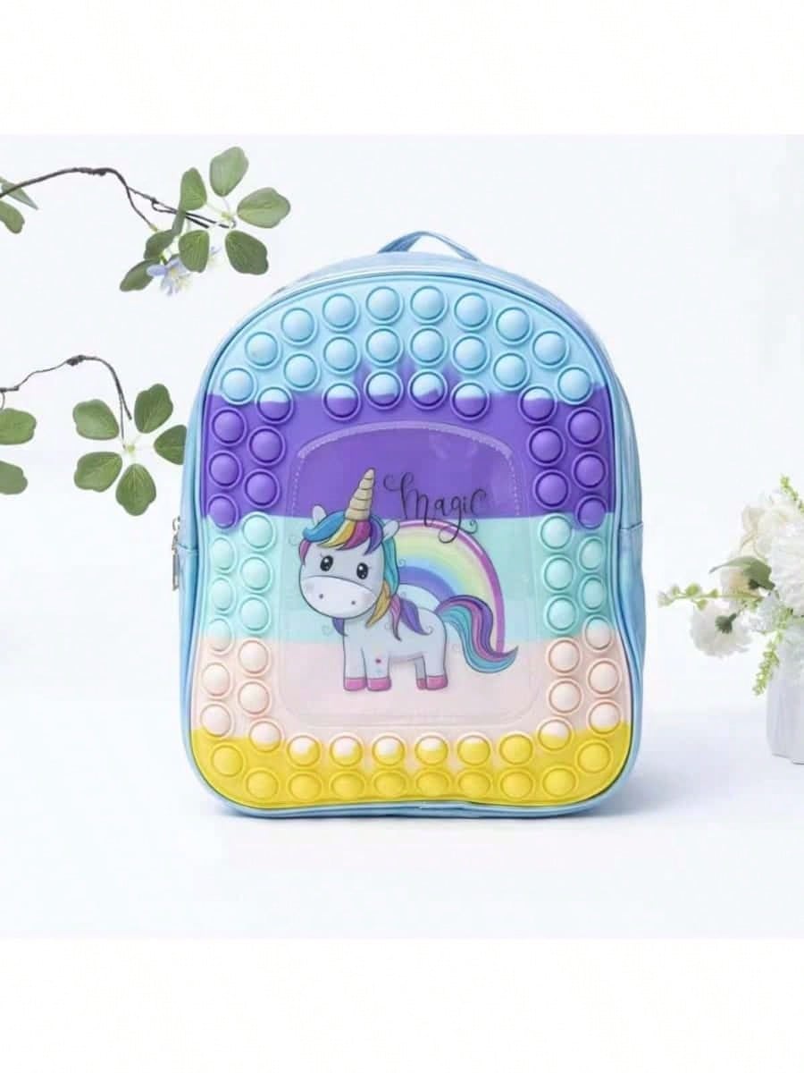 Backpack De Colorida Linda Mochila Pop It De Juguete Para Niños