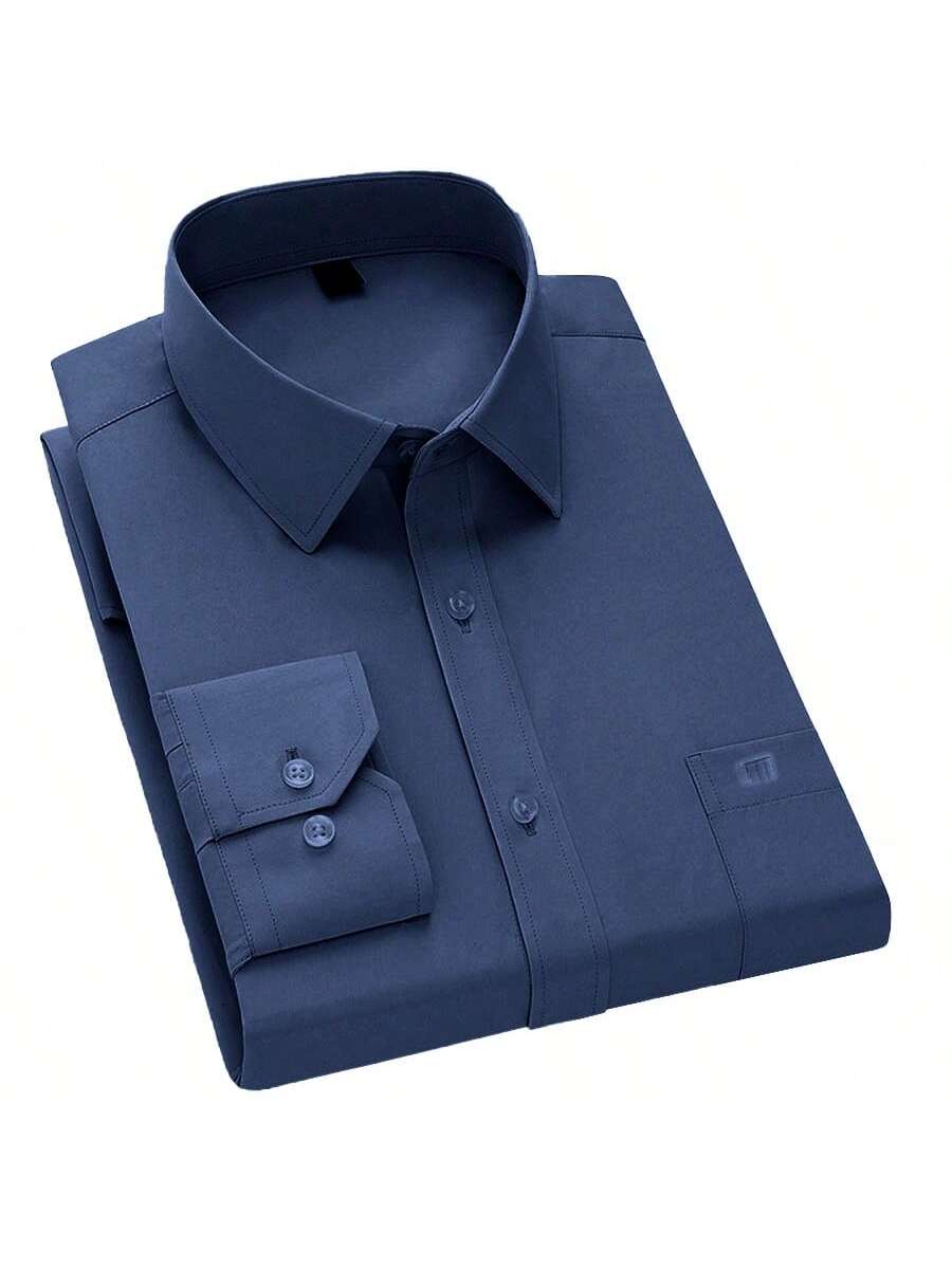 Camisa cómoda elástica de manga larga para hombre.