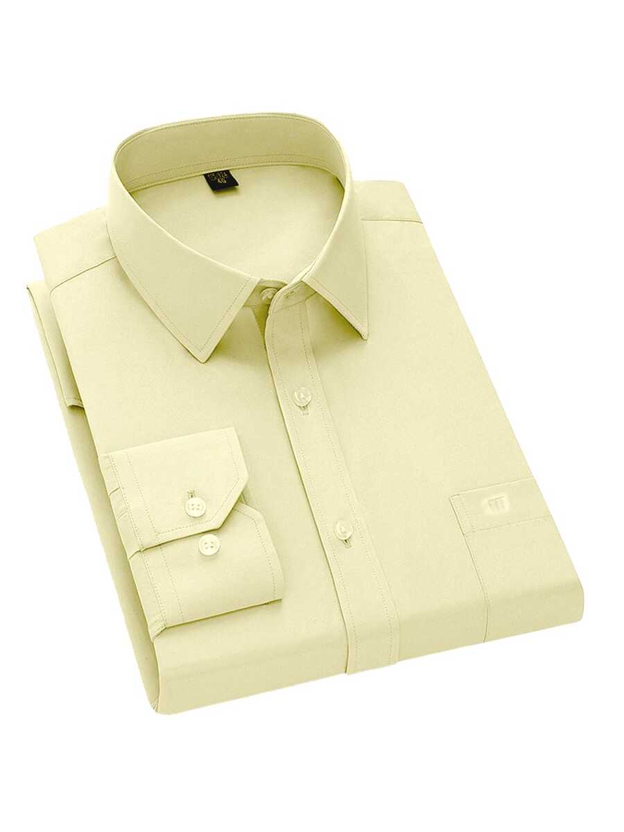 Camisa cómoda elástica de manga larga para hombre.