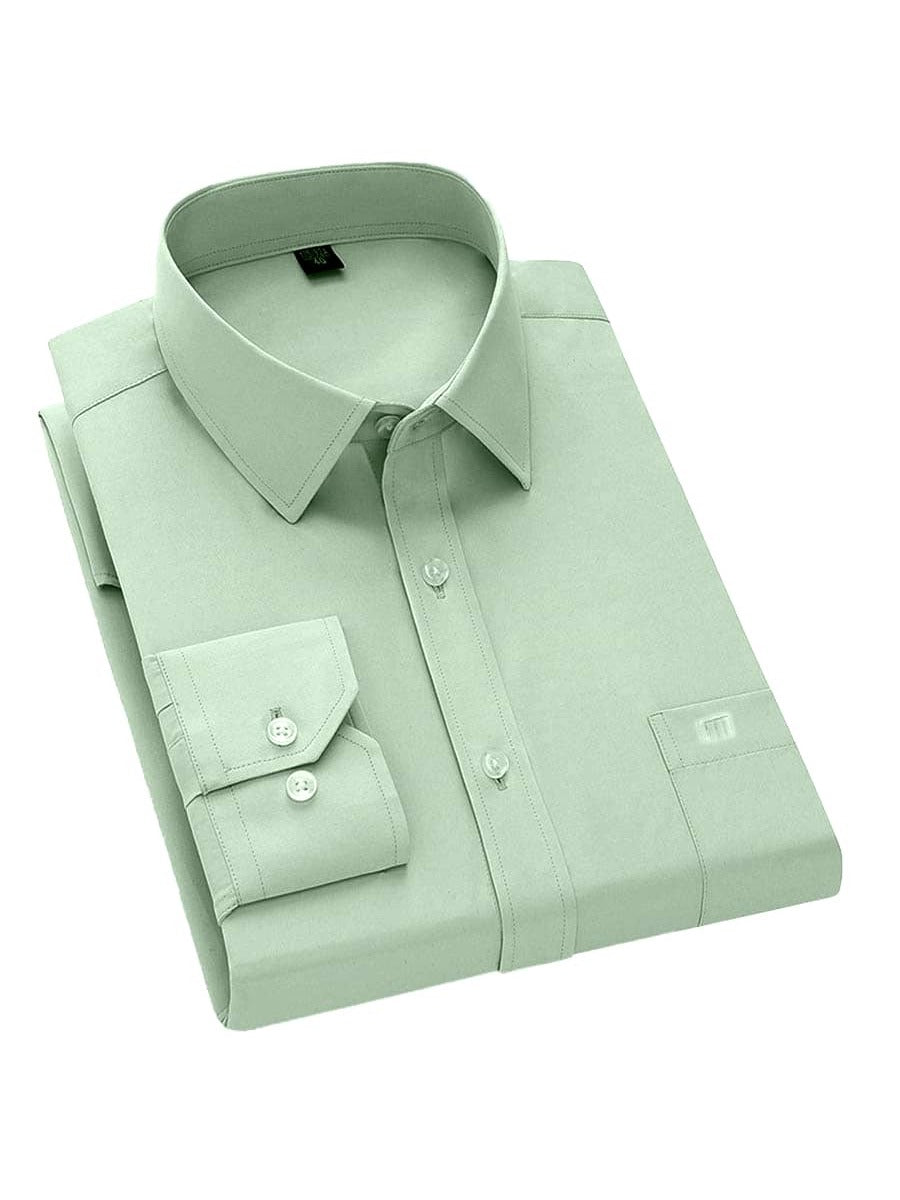Camisa cómoda elástica de manga larga para hombre.