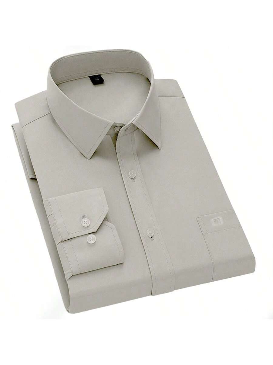 Camisa cómoda elástica de manga larga para hombre.
