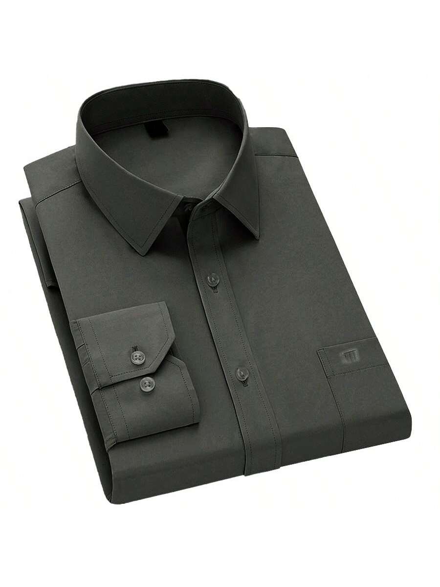 Camisa cómoda elástica de manga larga para hombre.