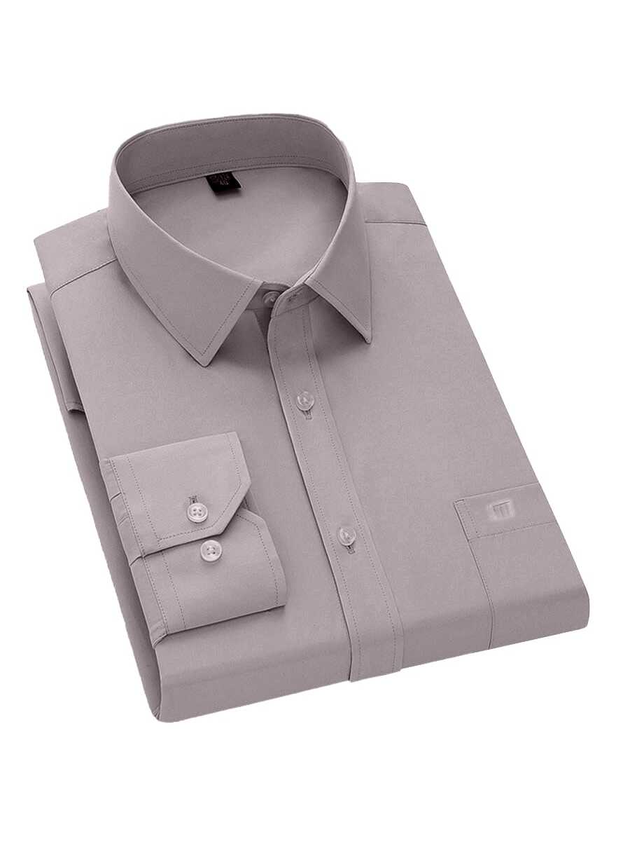 Camisa cómoda elástica de manga larga para hombre.