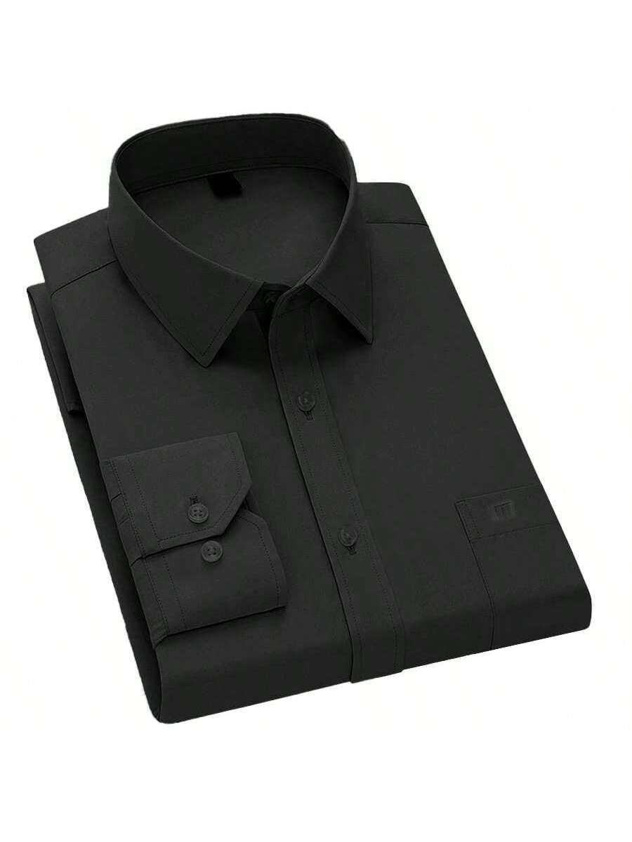 Camisa cómoda elástica de manga larga para hombre.