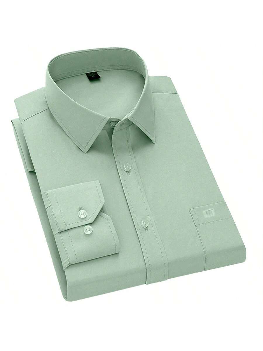 Camisa cómoda elástica de manga larga para hombre.
