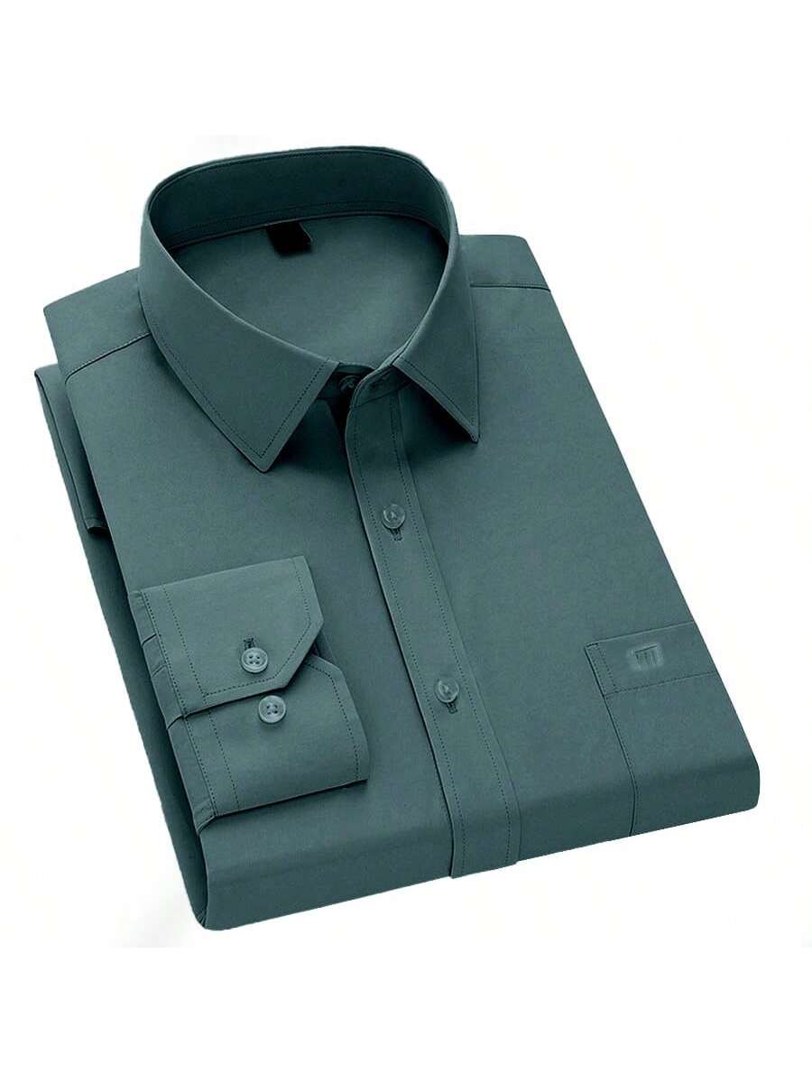 Camisa cómoda elástica de manga larga para hombre.