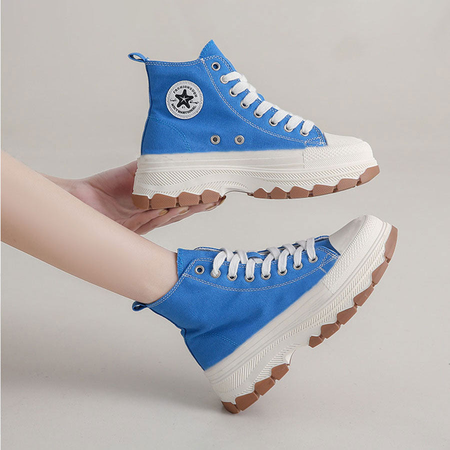 Zapatillas Altas De Lona Para Mujer.