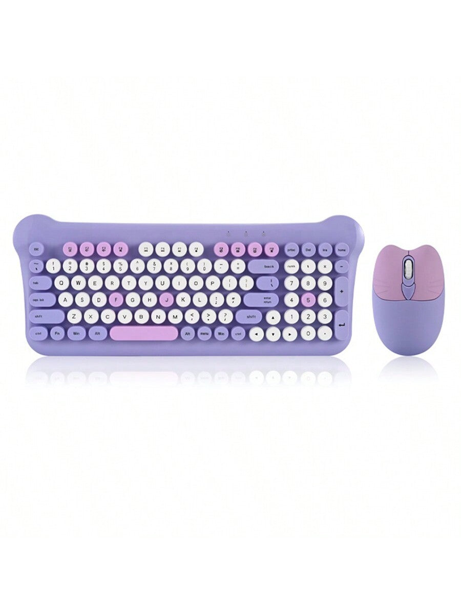 Teclado Con Mouse Colores Pastel Bluetooth