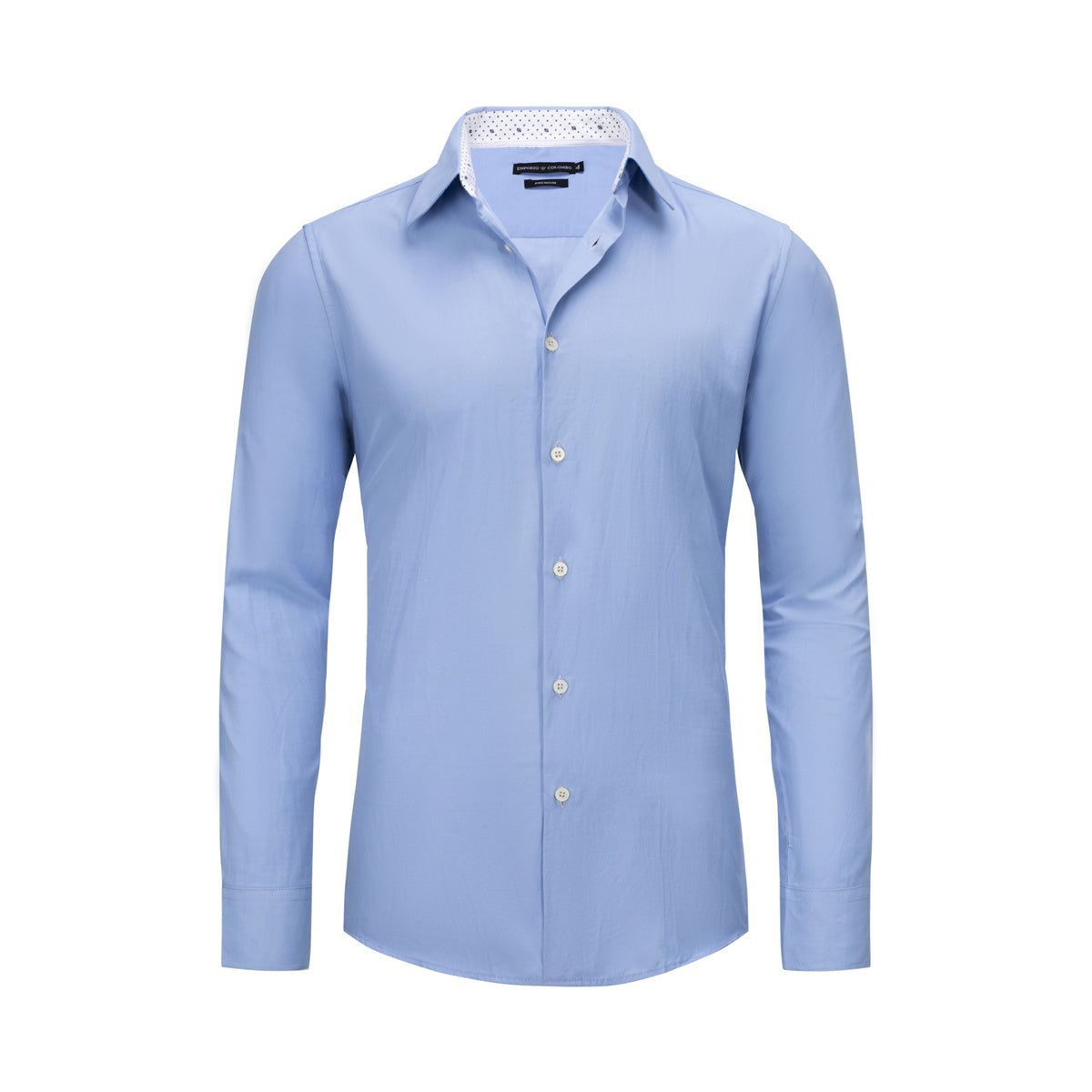 Camisa De Vestir Hombre Slim Fit Manga Larga Cuadros Algodón