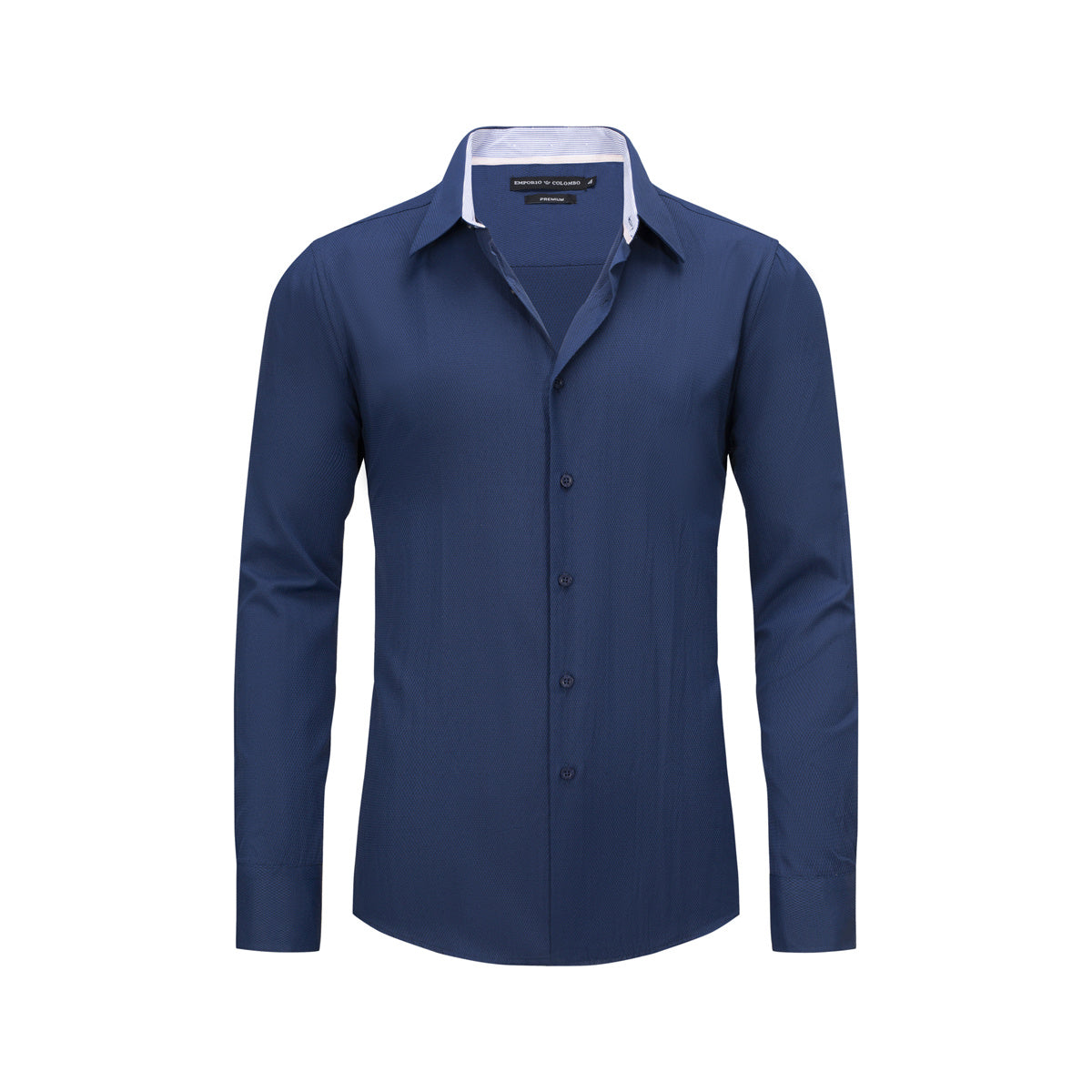 Camisa De Vestir Hombre Slim Fit Manga Larga Cuadros Algodón