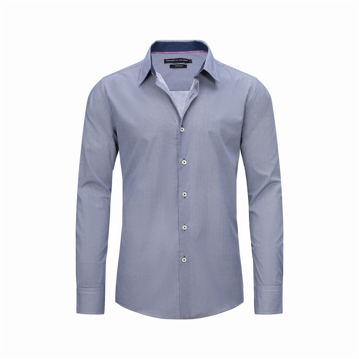 Camisa De Vestir Hombre Slim Fit Manga Larga Cuadros Algodón