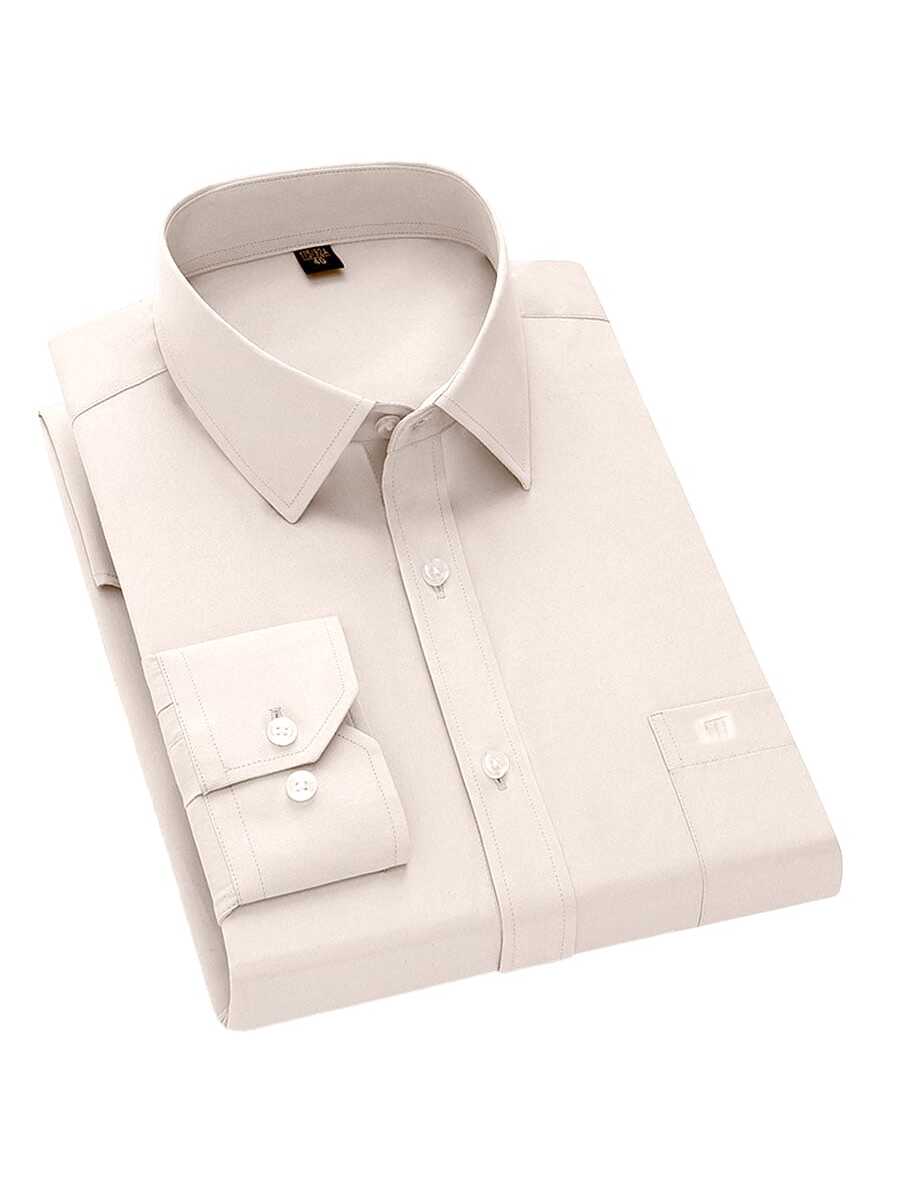 Camisa cómoda elástica de manga larga para hombre.