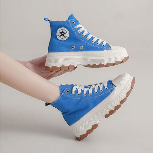 Zapatillas Altas De Lona Para Mujer.