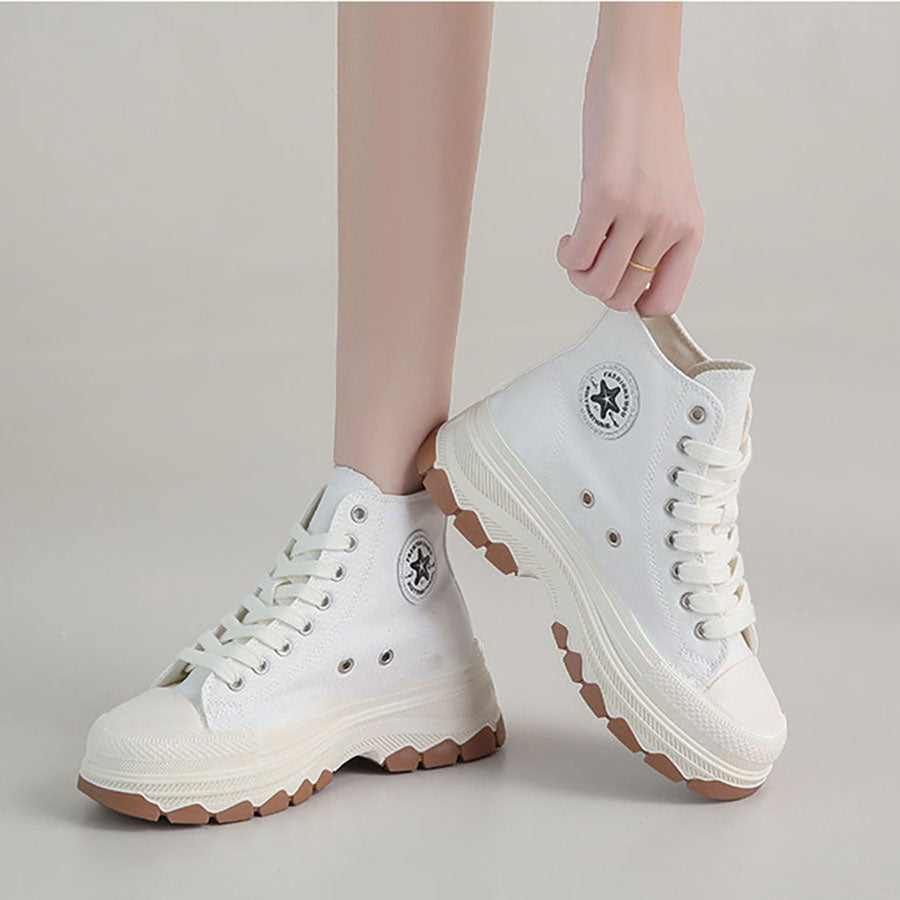Zapatillas Altas De Lona Para Mujer.