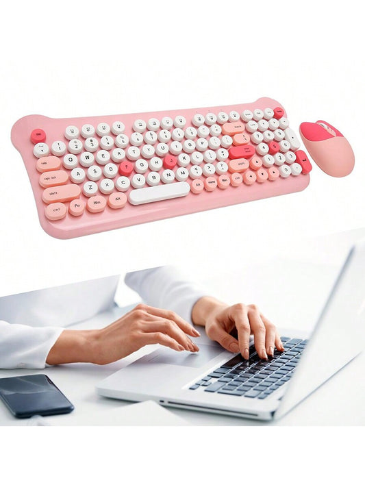Teclado Con Mouse Colores Pastel Bluetooth