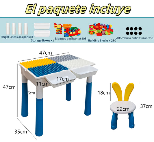 Mesa De Juego Móvil De Bloques Construcción Para Niños.
