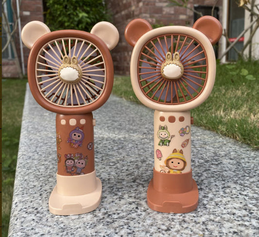Mini Ventilador De Mano Portátil Recargable Con Base Y Mano.