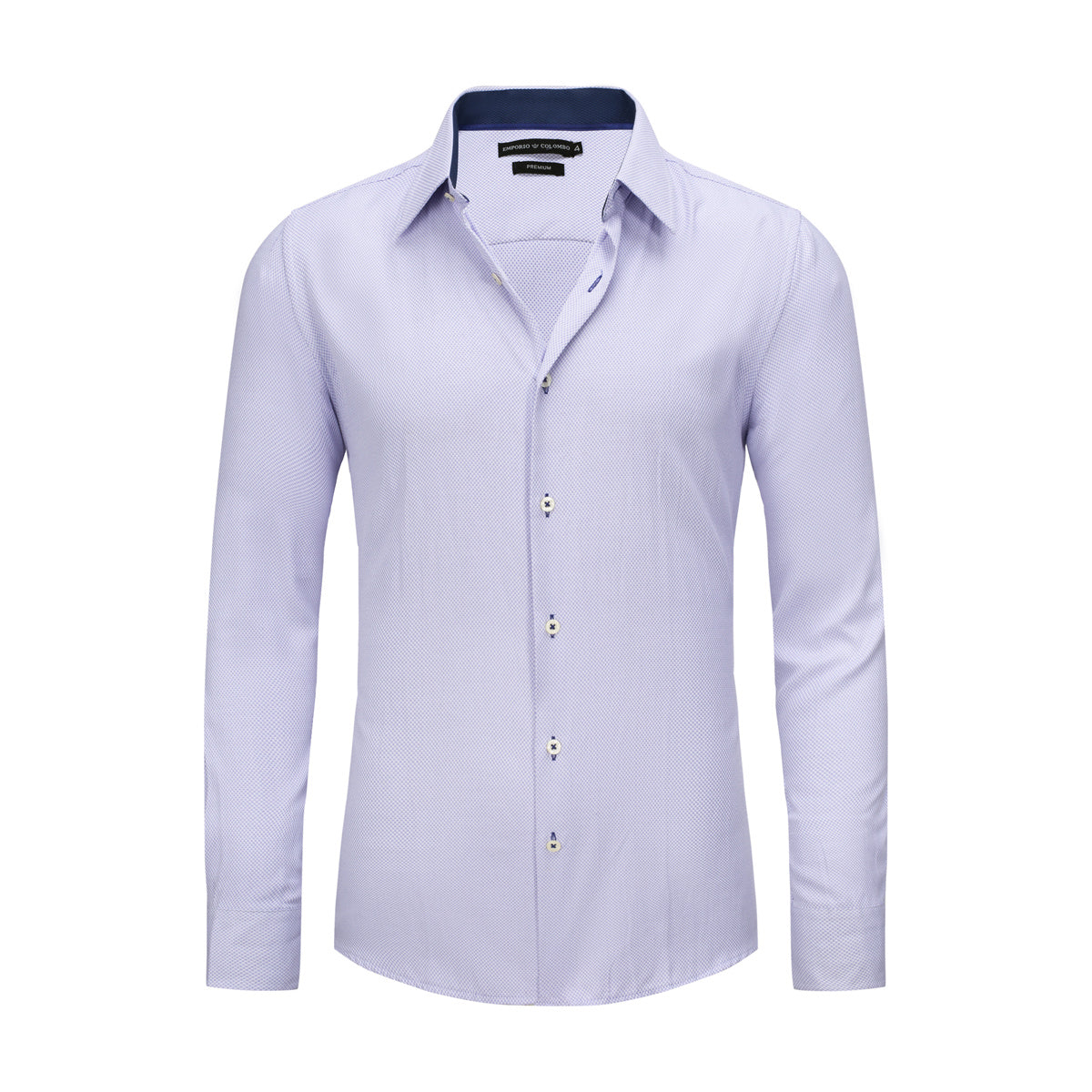 Camisa De Vestir Hombre Slim Fit Manga Larga Cuadros Algodón